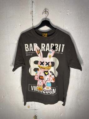 Bad Rabbit VN2023SM Streetwear Graphic T-Shirt washed black